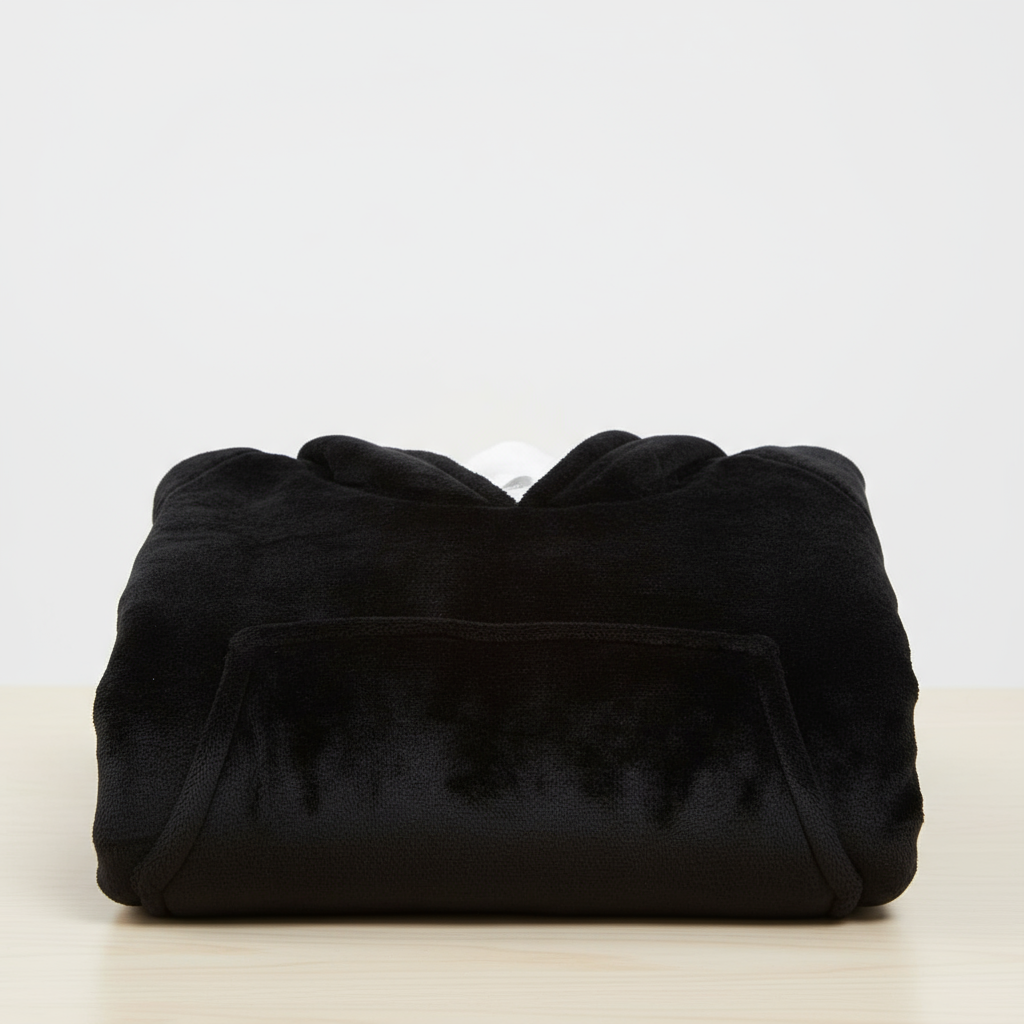 Heated Oversized Hoodie Blanket - Black