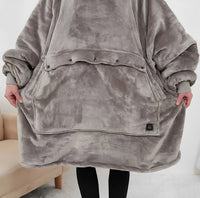 Heated Oversized Hoodie Blanket - Grey