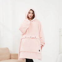 Heated Oversized Hoodie Blanket - Pink
